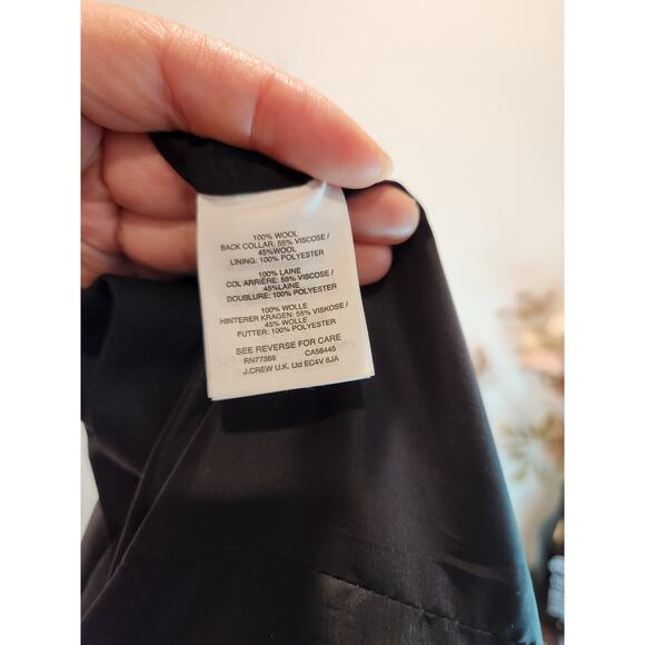 J.crew Italian Wool Blazer Black Tollegno 1900 super 120's wool size‎ 8 - Picture 4 of 5